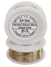 24 Ga Nickel Silver Round Wire 25 Ft. Spool ( Dead Soft ) Made In USA