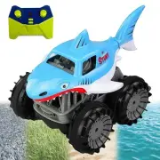 Kids Shark Theme Remote Control Monster Truck, Big Wheels RC Off-Road Stunt Toys