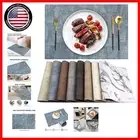 Elegant Leather Heat-Resistant Placemats Set of 6 – Waterproof Table Mats