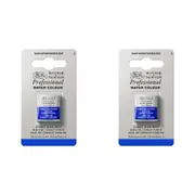 2x Winsor & Newton Professional Watercolour Paint Half Pan Cobalt Deep Blue S4