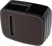 X AUTOHAUX Car Trash Can Durable Front Seat Back Row Faux Leather Trash Bin Brown 1 Set