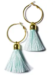 [Suzywan Deluxe] Harper Hoop Tassel Earrings