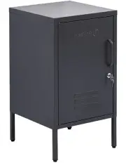 Artiss Bedside Table Metal Cabinet - Black