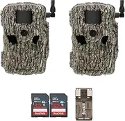 Stealth Cam Fusion XPro 36MP MP Photo and 1080P at 30FPS Video Cellular Trail Camera (AT&T and Verizon) - Treebark Camo Bundle with 32 GB SD Card and Card Reader (2-Pack) (5 Items)