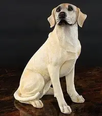 在飛比找Yahoo!奇摩拍賣優惠-現貨歐式 拉布拉多狗擺件 仿真雕刻拉布拉多狗狗工藝品擺飾 招
