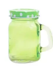 New Green Polka Dot 4 oz Mini Mason Spice Trinket Crafts Storage Jar - 3.5" x 3"