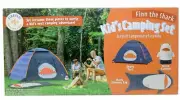FireFly Finn the Shark Kid's Camping Combo One-Room Tent- Sleeping Bag, Lantern