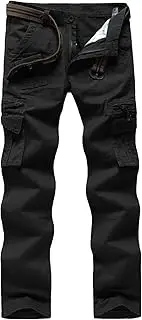 [Maiyifu-GJ] Mens Multi-Pocket Cargo Pant Relaxed Fit Straight Leg Military Pants Casual Tactical Wild Army Combat Trousers