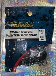 Cabela’s Crane Swivel W/Interlock Snap Size 4 Qty 36