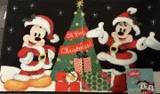 Disney Mickey Mouse Minnie Christmas Santa Hat Mat Rug 20”x32” Oh Boy Mistletoe
