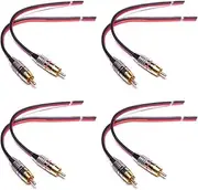 4X Speaker Cables to Plugs Adapter, 2-Channel (1 Foot)