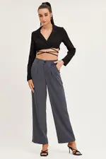 Black Crop Jacket Long Sleeve - Size 12, Women's Jacket