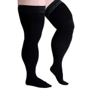 5xl Extra Large 34-46mmhg Medical Compression Stockings For Varicose Veins Women Closed Toe Graduated Pressure Thigh High Socks_fi Black M