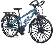 Mini Touring Bicycle Toy Model 1:10 Scale Bike Die-Cast Cake Topper Desktop Decoration Crafts for Cycling Lovers Bike Racers Athletes Children Boys and Girls (Blue)