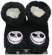[Disney] The Nightmare Before Christmas Womens' Plush Bootie Slipper Socks (Shoe Size: 8-10), Black, 8-10