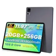 12 inch Android 14 Tablets, 4G Cellular Tablet with SIM Card Slot, Silver Gray