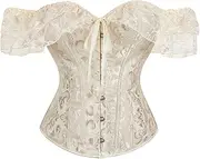 [Generic] Women Lace Off Shoulder Corset Bustier Overbust Corset Bodyshaper Lingerie Top