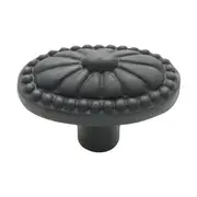 3693 Cupboard Knob Ornate Iron Matte Black H35xW54xP36mm