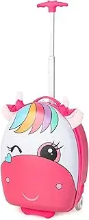 [HONEY JOY] Kids Luggage, 12” Children Hardshell Backpack & 16” Toddler Travel Rolling Suitcase, 2 Pcs Lightweight Carry On Luggage Set, Kids Luggage with Wheels for Girls & Boys, Unicorn, 33 inches