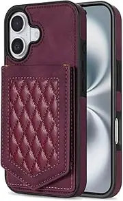 for Samsung Galaxy S22 Plus Case with Adjustable Lanyard Strap Credit Card Holder PU Leather Handbag Purse Kickstand Make Up Mirror Cover- Red