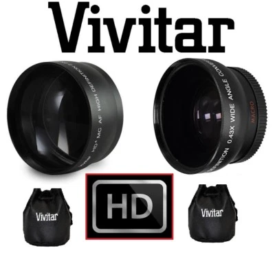 2-PC LENS SET PRO HD WIDE ANGLE & TELEPHOTO LENS KIT FOR PENTAX K-r Kr