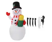 1.5m Inflatable Christmas Snowman Colorful Light Windproof Rope Automatic Blow Up Snowman for Decoration 220V