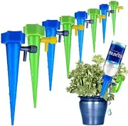 Self Plant Watering Spikes 12 Pack Auto Drippers Irrigation Devices Vacation Automatic Plants Water System with Adjustable Control Valve Switch Design for Houseplant, Gardenplant, Officeplant
