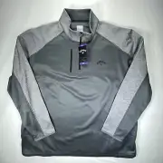 Callaway Men's XXL Mock Neck Quarter Zip Tech Fleece Long Sleeve Gray Pullover