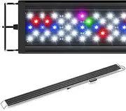 HiTauing Led Aquarium Light, 26W Full Spectrum Fish Tank Light with Timer Auto On/Off, Adjustable Brightness, White Blue Red Green Pink LEDs with Extendable Brackets for Plants,36-42in Tank.