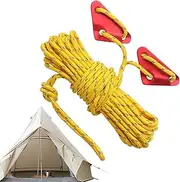 Utility Rope, Guy Lines Tent Cords Ropes, 32.8Ft 5mm Reflective Cord Survival Gear, Clothesline for Camping Hiking Accessories, Tent, Canopy