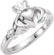 [JewelryWeb] 10k White Gold Polished Youth Irish Claddagh Celtic Trinity Knot Ring Size 5 Band Style-Ring for Women