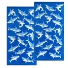 Renee Taylor 2 Pack Jacquard Velour Beach Towel 75 x 150cm Shark