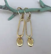 NEW HANDCRAFTED SUNDANCE CHARM LINK EARRINGS HANDMADE ARTISAN GOLD JEWELRY