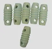 6-Pack Real Glazed Ceramic "DOG BONE" Antenna Insulator. The Dipole Standard!