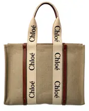 Chlo Woody Large Canvas & Leather Tote