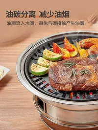 在飛比找Yahoo!奇摩拍賣優惠-原始人韓式燒烤爐家用木炭烤肉爐子室內不銹鋼小型烤架~特價