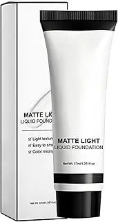 White Clown Makeup, Smudge-proof Foundation, 37ml Portable Matte Foundation Liquid for Adults Children Stage Cosplay Party Halloween Christmas
