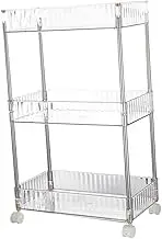 FIXOSHEE Rolling Utility Cart Organizer for Kitchen Bathroom Portable Trolley Rack with Design Storage for Home Office Easy to Move with Wheels