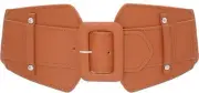 Belt Buckle Elastic Corset Belt Stretchy Wide Waistband for Women Camel