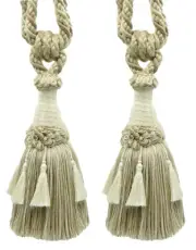 DÉCOPRO Tassel Tieback, Style# TBEMP6, Color# W01 - Fossil Ivory [Set of 2]