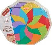 Fisher-Price Preschool Toy Wooden Puzzle with Mandala Geometric Design, 40 Wood Pieces for Kids Ages 3+ Years