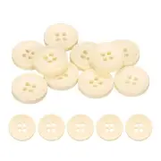 10pcs Sewing Button 15mm 4 Holes Resin Round Crafting Buttons, Oatmeal White