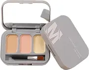 iiniim Portable Color Corrector Concealer Palette with Brush and Mirror 3 Shades Multifunctional Makeup Tray for Smooth Coverage and Beauty Touch Up Multicolor One Size
