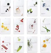[Pack of 12] EUNYUL Daily Care Facial Sheet Mask Pack (12 types) Vegan Cosmetics Korean Skincare Hydrating & Nourishing & Natural Ingredients for All Skin Types