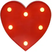 Catzon LED Marquee Lights Heart Shaped for Night Light Wedding Birthday Party Battery Powered Christmas Lamp Home Bar Decoration -Red