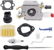 Carburetor for Husqvarna 350 351 353 340 Chainsaw 340E 340EPA 345 345E 345EPA 346XP 350EPA 353EPA 354EPA Single Tube C3-EL18 with Adjustment Tool Kit