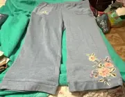 Alfred Dunner 2X plus size blue embroidered casual leggings