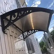 Modern Front Door Canopy Rain Shelter Cover UV Rain Snow Protection Outdoor Garden Patio Porch Roofing Canopies Solid Polycarbonate Board 2.5mm Thick (80x440cm/32 x173)