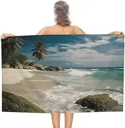 Rkklvbns Beach Ocean Beach Towel Soft Super Absorbent Bath Towels Pool Towel Quick Dry Sand Free Beach Towels 31"x 51" for Travel, Beach, Camping