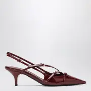 [Miu Miu] Slingback deep purple in patent leather with buckles 37,5 IT Red